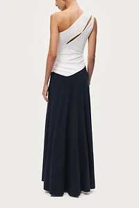 Nocturne One-Shoulder Contrast Maxi Dress