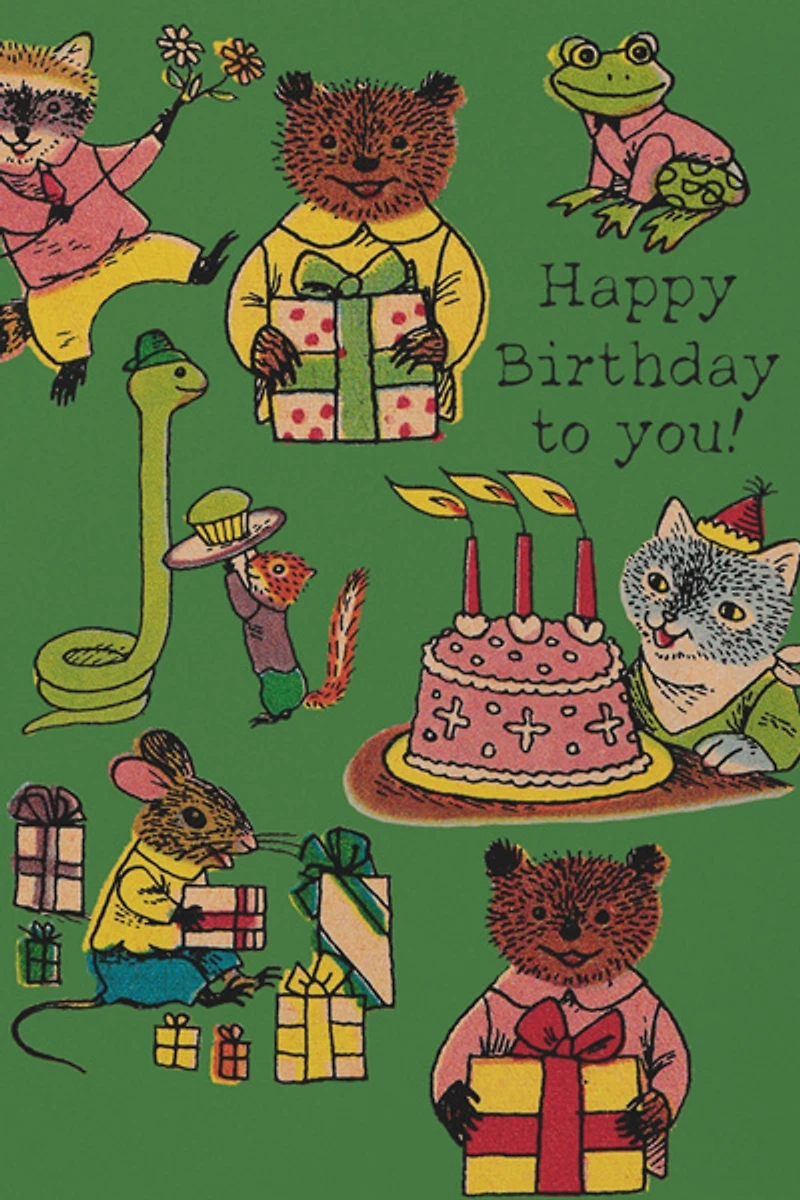 Red Cap Critter Wishes Greeting Card