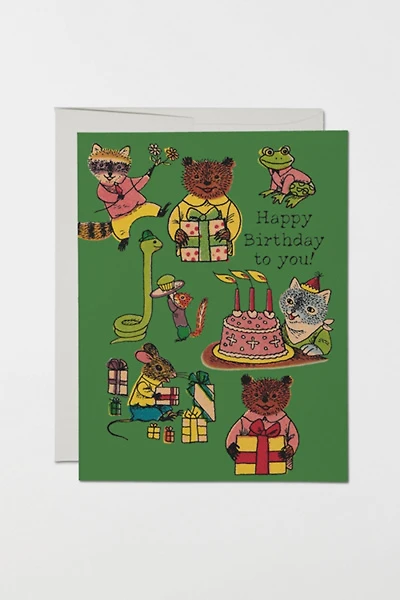 Red Cap Critter Wishes Greeting Card