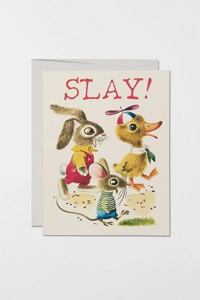 Red Cap Slay Buddies Greeting Card