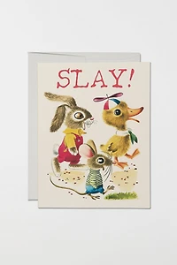 Red Cap Slay Buddies Greeting Card