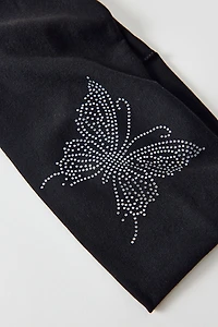 Flutter Flora Rhinestone Wide Knit Headband