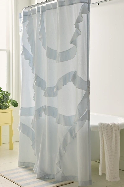 Sculptured Ruffle Shower Curtain