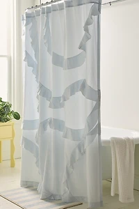 Sculptured Ruffle Shower Curtain