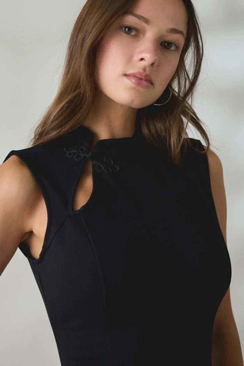 UO Right On Ponte Keyhole Cutout Mini Dress