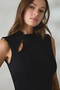 UO Right On Ponte Keyhole Cutout Mini Dress
