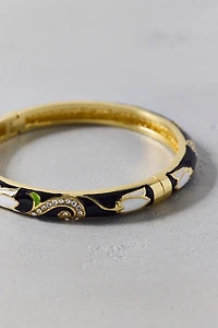 Floral Enameled Bangle Bracelet