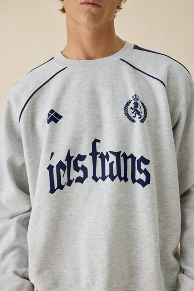 iets frans… Gothic Text Paneled Crew Neck Sweatshirt