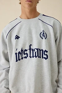iets frans… Gothic Text Paneled Crew Neck Sweatshirt