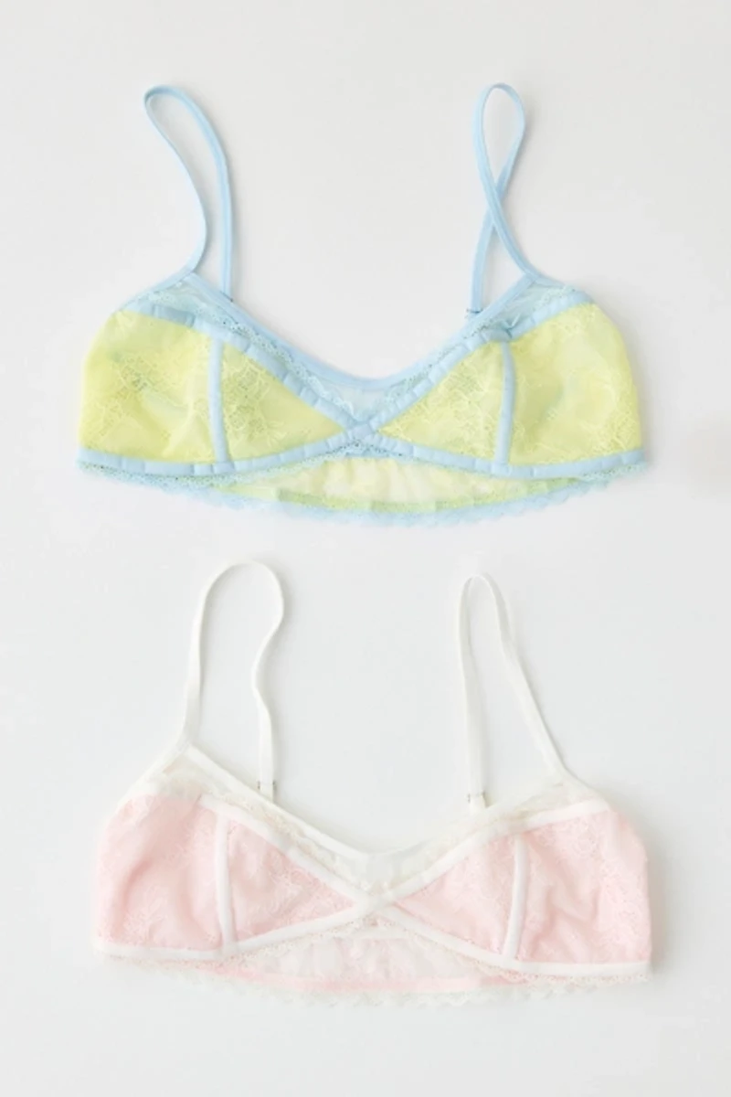 Out From Under Dotty Sheer Mesh + Lace Bralette