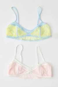 Out From Under Dotty Sheer Mesh + Lace Bralette