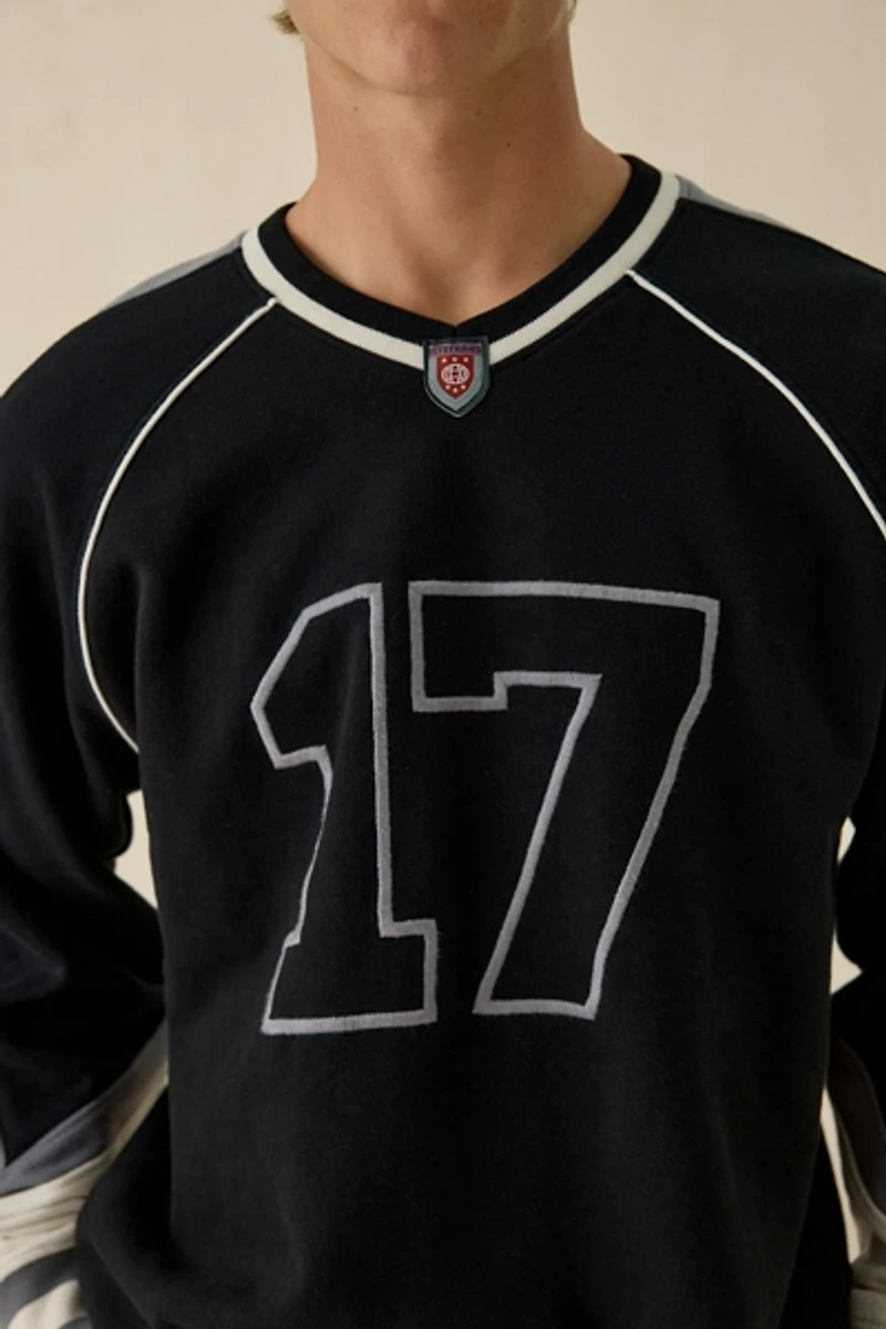 iets frans… Paneled Hockey V-Neck Sweatshirt