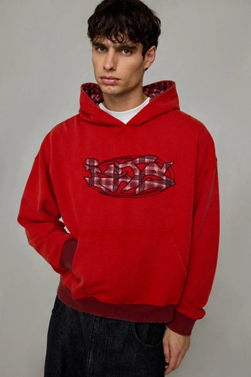 iets frans... Check Applique Logo Hoodie Sweatshirt