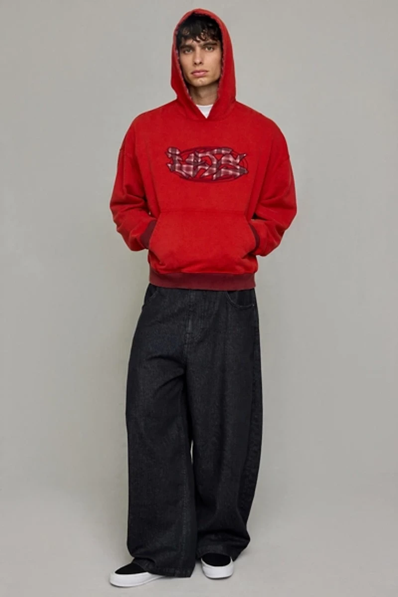 iets frans... Check Applique Logo Hoodie Sweatshirt