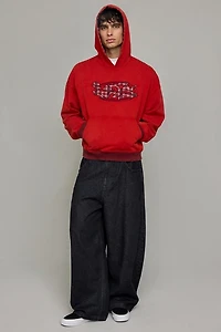 iets frans... Check Applique Logo Hoodie Sweatshirt