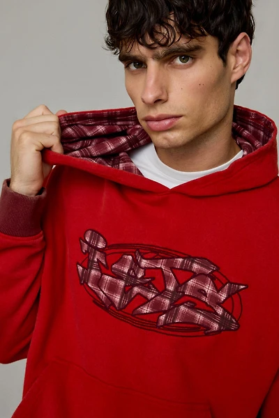 iets frans... Check Applique Logo Hoodie Sweatshirt