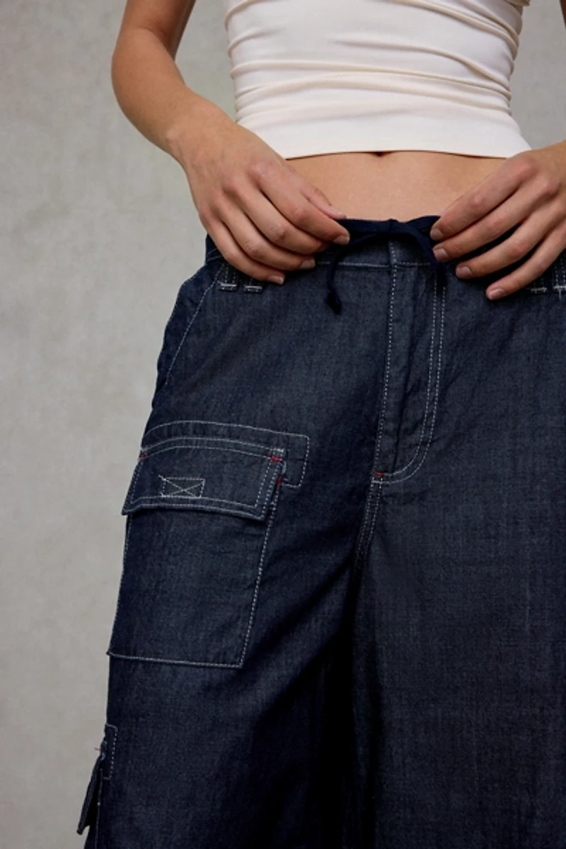 BDG Detroit Crop Pull-On Baggy Cargo Jeans