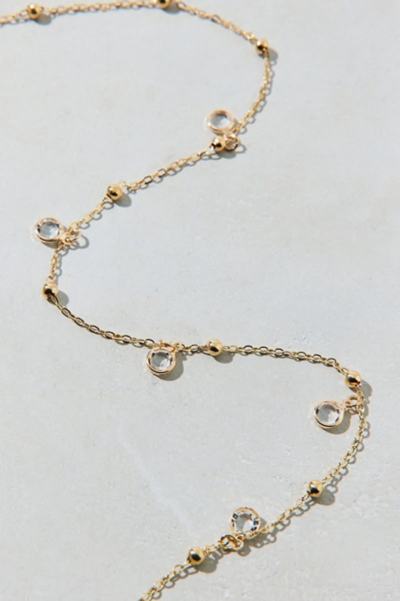 Midnight Meteor Rhinestone Charm Belly Chain