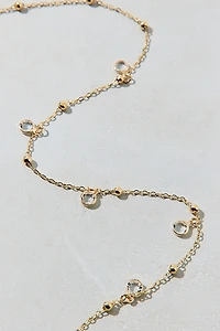 Midnight Meteor Rhinestone Charm Belly Chain