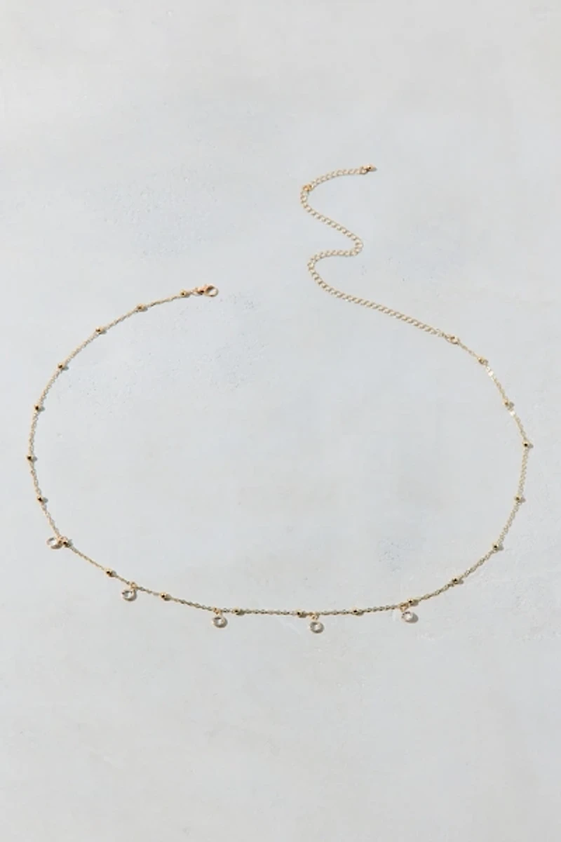 Midnight Meteor Rhinestone Charm Belly Chain