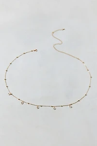 Midnight Meteor Rhinestone Charm Belly Chain