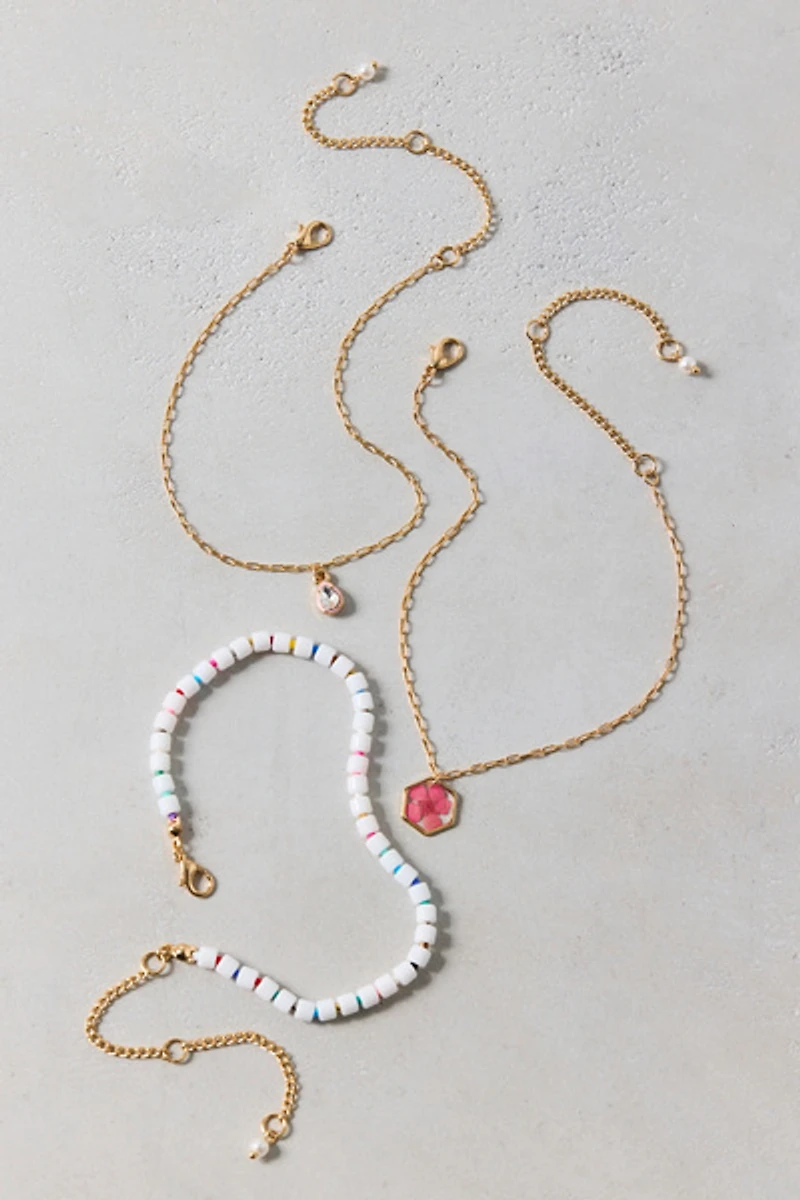Beach Rose Anklets Set