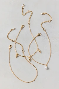 Delicate Shell Anklets Set