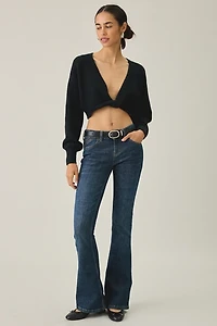BDG Julia Twist Plunging V-Neck Cropped Sweater
