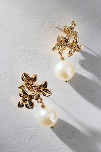 Floral Bouquet Pearl Drop Earrings
