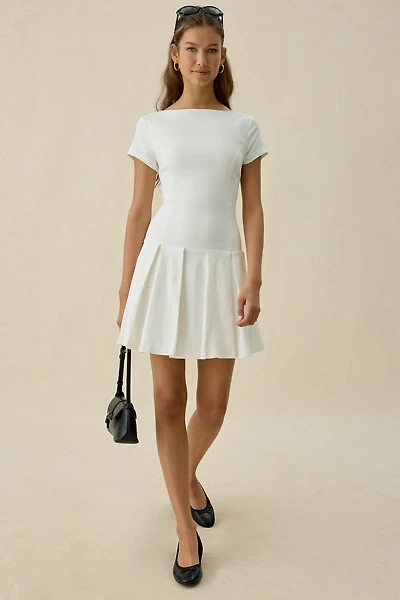 Kiss The Sky Mietta Tie-Back Bow Boatneck Mini Dress