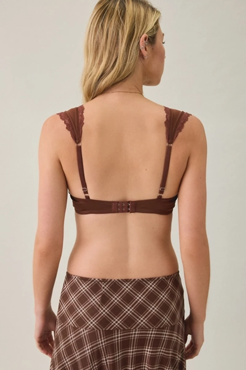 Out From Under Keepsake Satin Lace Trim Underwire Bra