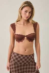 Out From Under Keepsake Satin Lace Trim Underwire Bra
