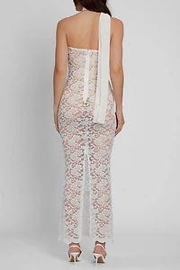 LEAU Soleil Scalloped Lace Midi Dress