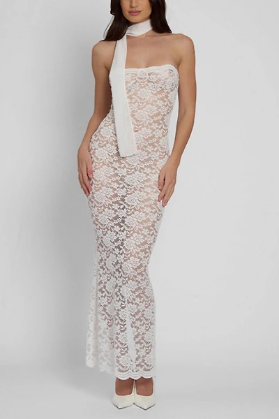 LEAU Soleil Scalloped Lace Midi Dress