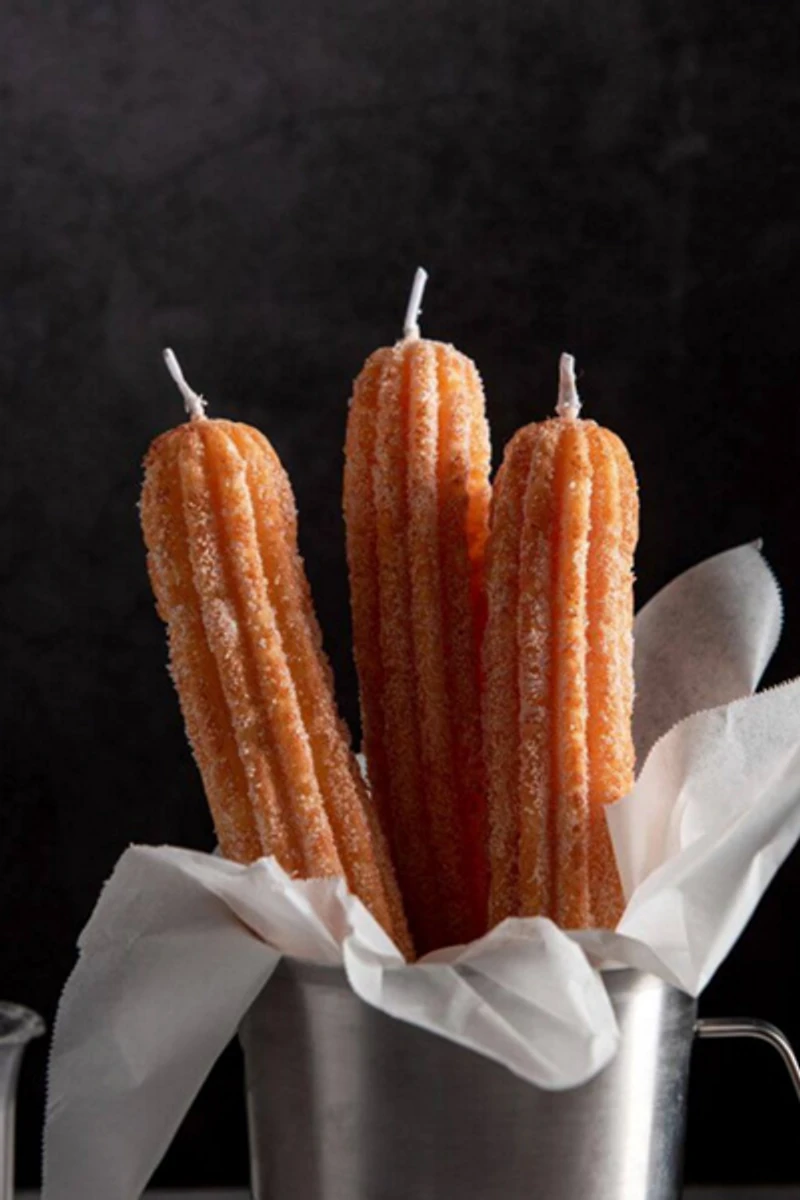 Southlake Gifts Sweet Churros Candle Set With Ceramic Holder