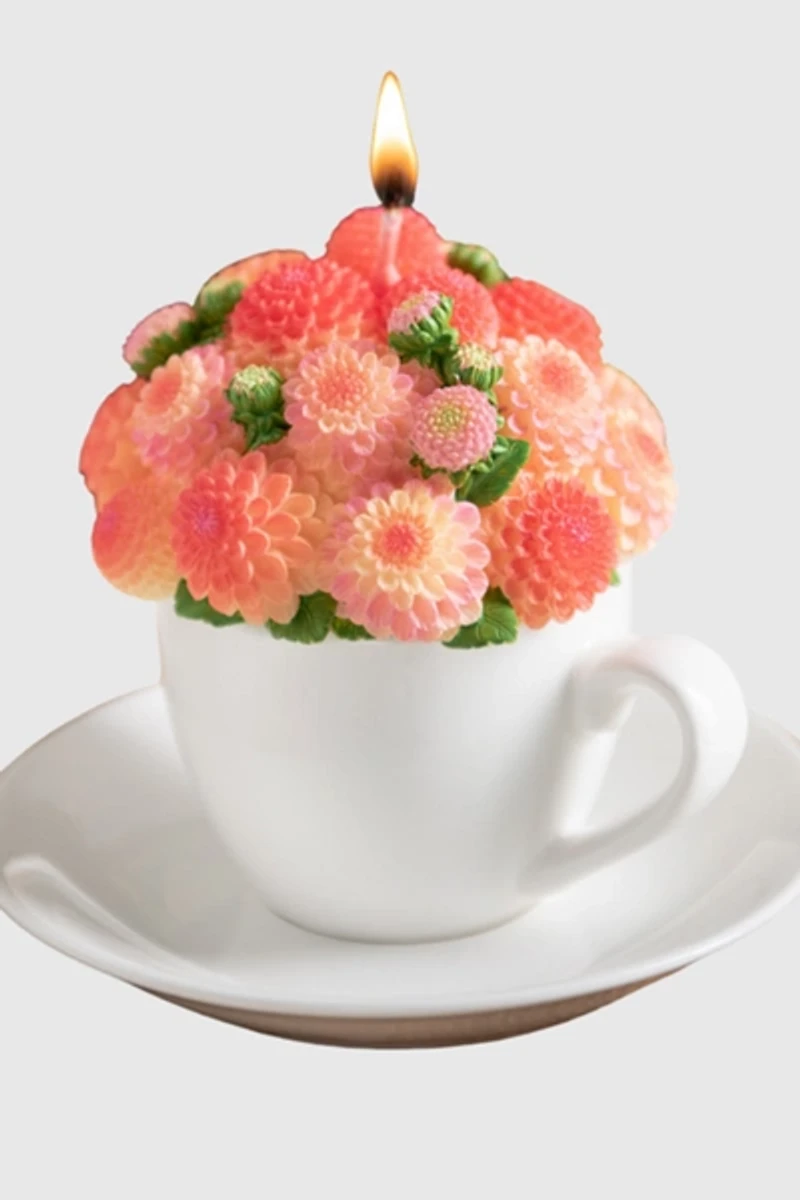 Southlake Gifts Dahlia Flower Teacup Candle