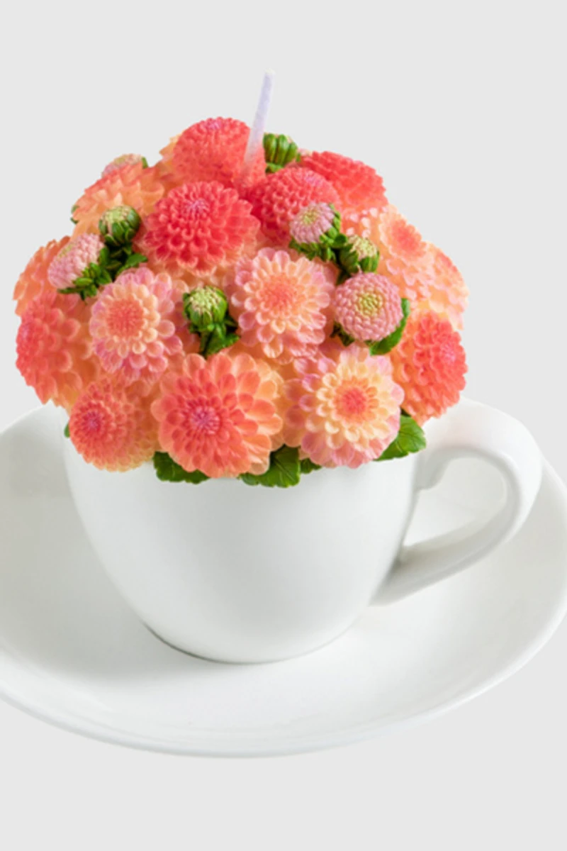Southlake Gifts Dahlia Flower Teacup Candle