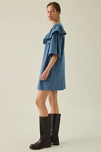 Kiss The Sky Mimi Corduroy Ruffle Babydoll Mini Dress