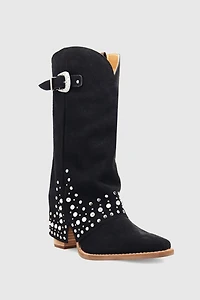 Dingo Howdy Honey Suede Foldover Cowboy Boot