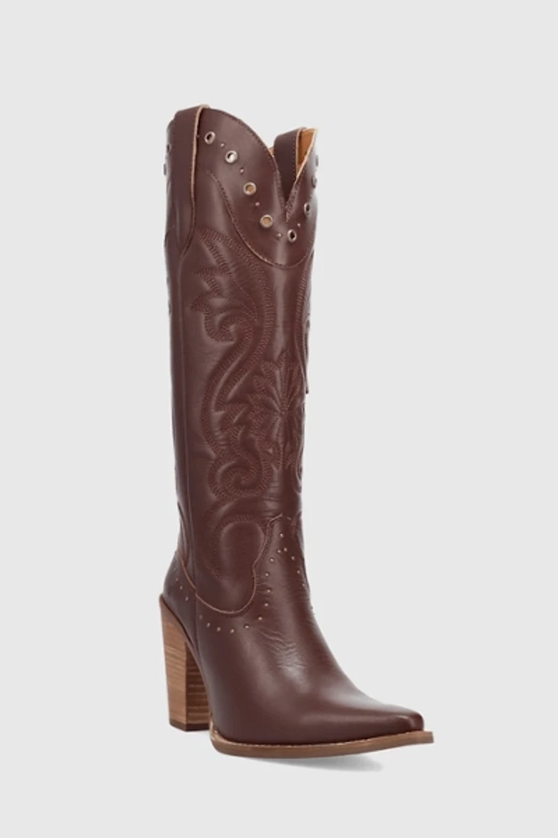 Dingo Rock N' Rebel Leather Studded Cowboy Boot