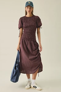 Kiss The Sky Hope Shirred Short Sleeve Maxi Dress