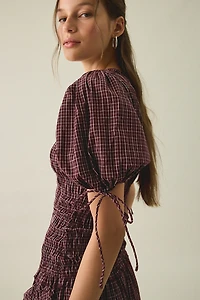 Kiss The Sky Hope Shirred Short Sleeve Maxi Dress