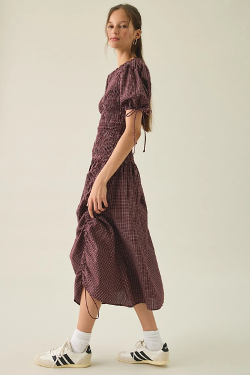 Kiss The Sky Hope Shirred Short Sleeve Maxi Dress