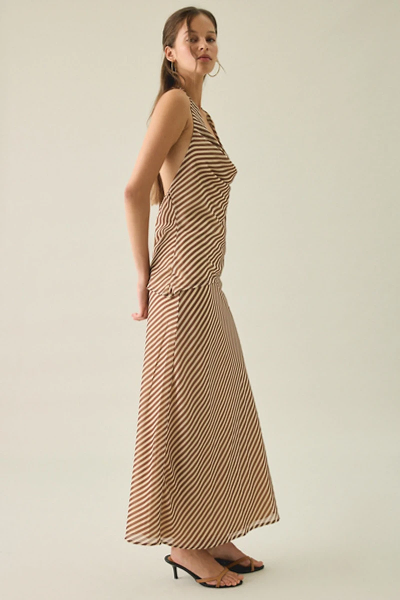 Kiss The Sky Adriana Striped Maxi Skirt