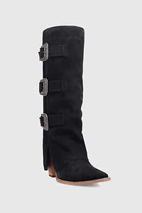 Dingo Buckle Bunny Suede Foldover Cowboy Boot