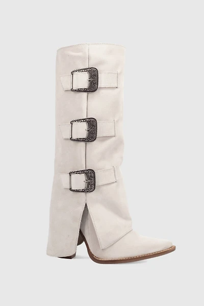 Dingo Buckle Bunny Suede Foldover Cowboy Boot