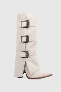 Dingo Buckle Bunny Suede Foldover Cowboy Boot