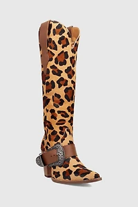 Dingo Spur Crazy Buckled Leather Cowboy Boot