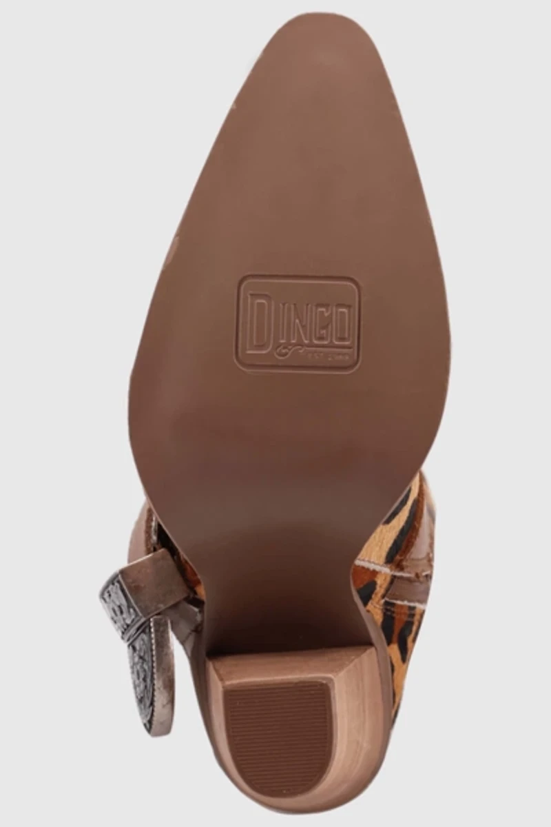 Dingo Spur Crazy Buckled Leather Cowboy Boot