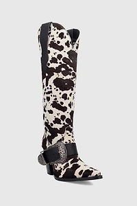 Dingo Spur Crazy Buckled Leather Cowboy Boot